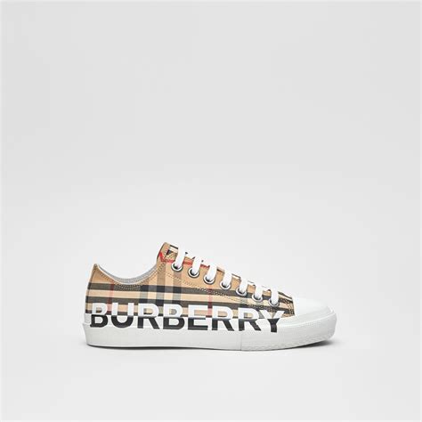 burberry women's logo print vintage check cotton sneakers|arthur vintage check cotton sneakers.